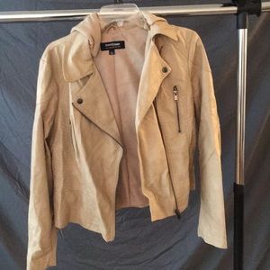 Hooded Faux Leather Jacket